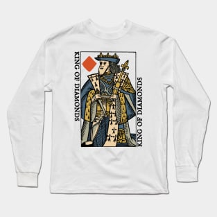 Vintage Character of Playing Card King of Diamonds Long Sleeve T-Shirt